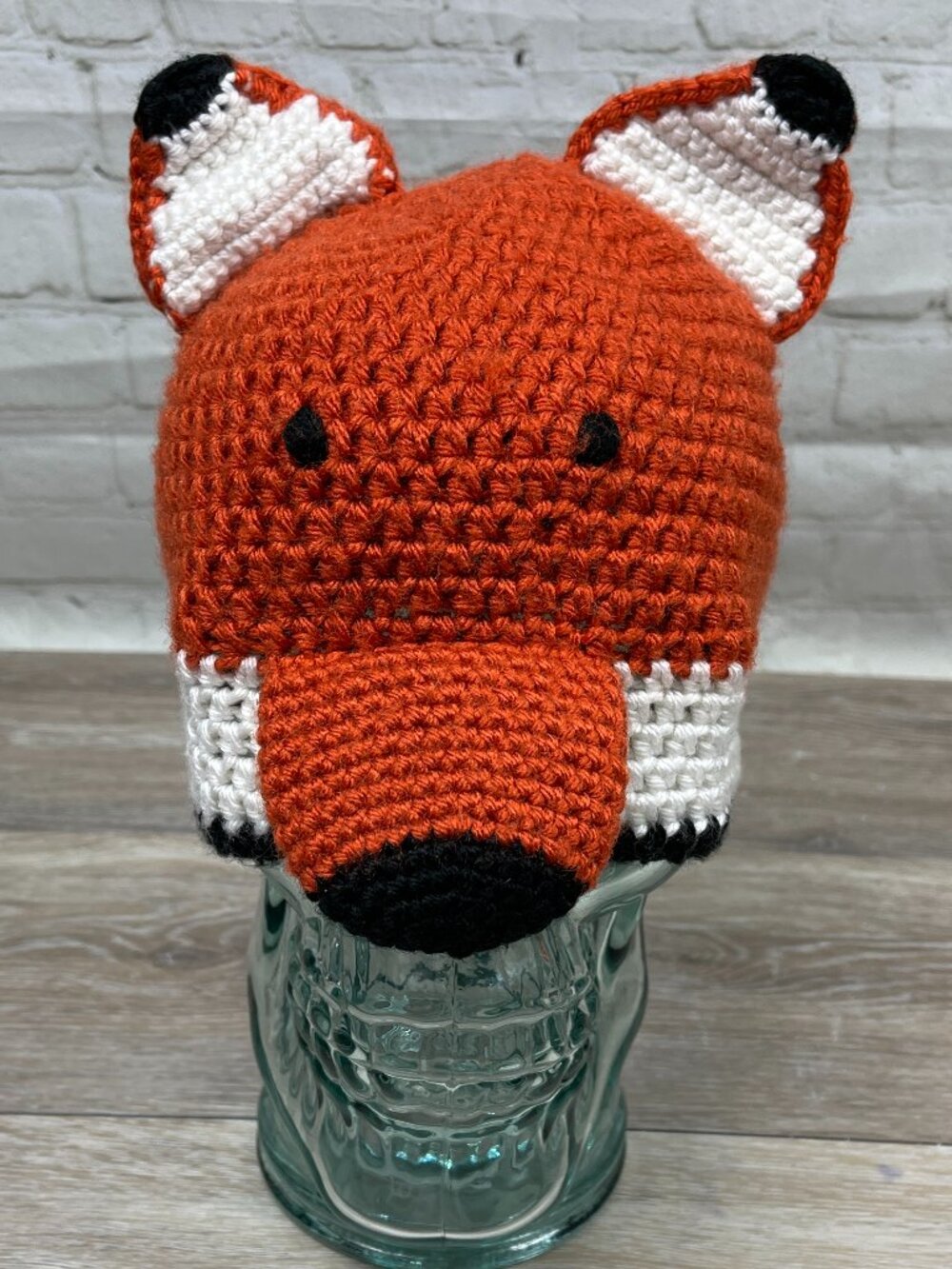 Handmade Crochet Fox Hat Knit Beanie